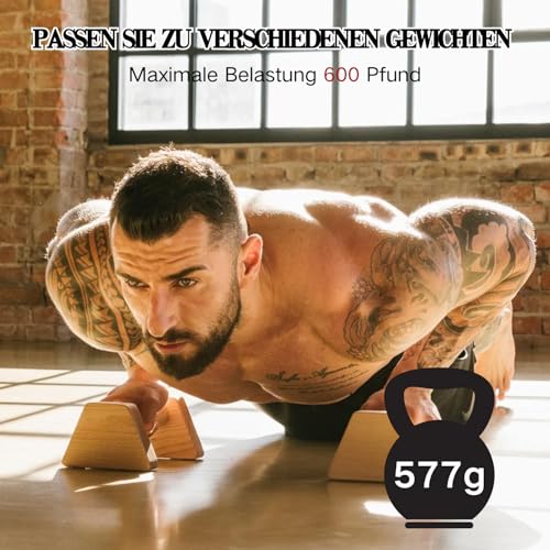 Mofizarex Push-up handles, 2 push up bars, wooden parallettes, joint-friendly push-up handles, calisthenics equipment, fitness equipment for home and outdoor, push-up bar made of solid wood - Image 4