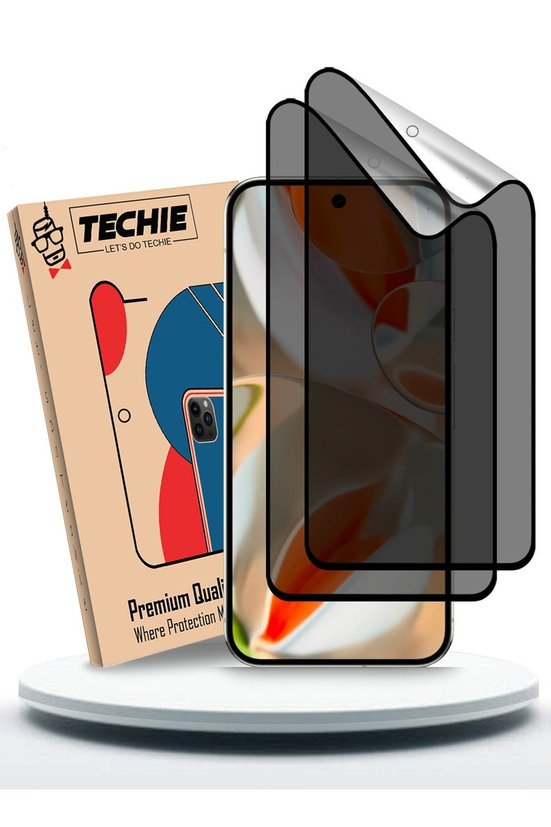 Techie حماية شاشة من الزجاج السيراميكي غير اللامع المضاد للانفجار - عبوة 2 للخصوصية لجهاز Google Pixel 9 Pro 5G / Pixel 9 - Image 1