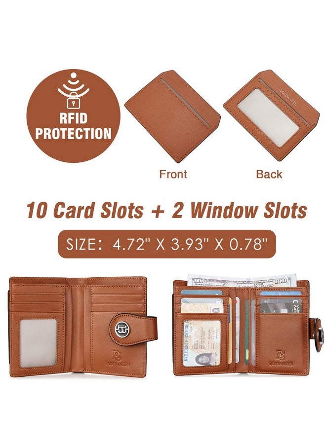 Women Leather Wallet Rfid Blocking Small Bifold Zipper Pocket Wallet Card Case Purse With Id Window Beige-Brown - pzsku/ZE2E7D6E4D13DEABE7754Z/45/_/1735817471/a413fc83-79b2-4448-8afe-b38b0bbad348