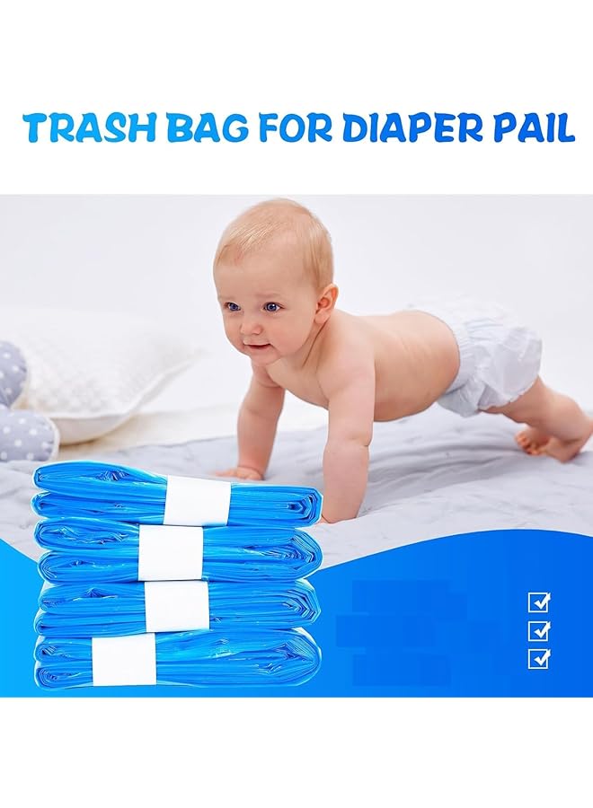 X spring Spring Diaper Pail Refill Bags 6 Pack Leakproof Disposal Liner Strong And Durable Disposable Multi Layer Odor Control Nappy Bin Refill Bags Trash Bag For Baby Diaper Bin - Image 5