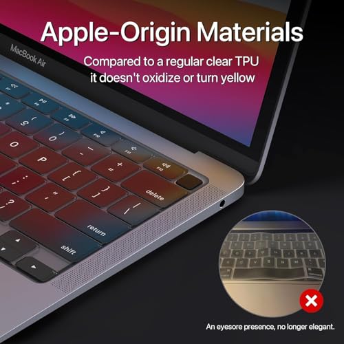 CASOSHIELD Keyboard Cover Compatible with MacBook Air 13 inch 2022 2021 2020 Release A2337 M1 A2179 Retina Display with Touch ID Backlit Magic Keyboard, Waterproof Protective Keyboard Skin - Image 3