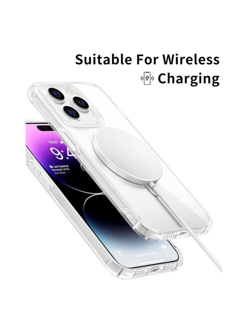 ACLIX Hybrid Magnetic Case for iPhone 15 Pro Max with HaloLock, Compatible with MagSafe Wireless Charging, Crystal Clear Hard Magnetic Back, Shockproof Bumper Cover - Image 3