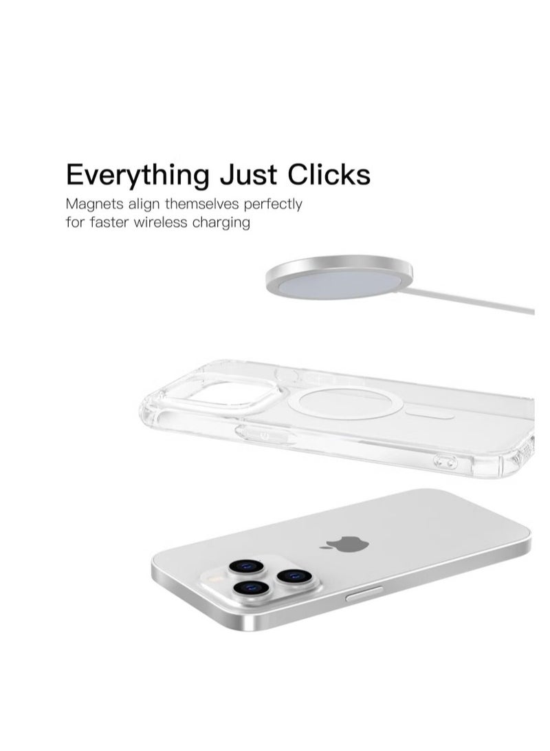 ACLIX Hybrid Magnetic Case for iPhone 15 Pro Max with HaloLock, Compatible with MagSafe Wireless Charging, Crystal Clear Hard Magnetic Back, Shockproof Bumper Cover - Image 2