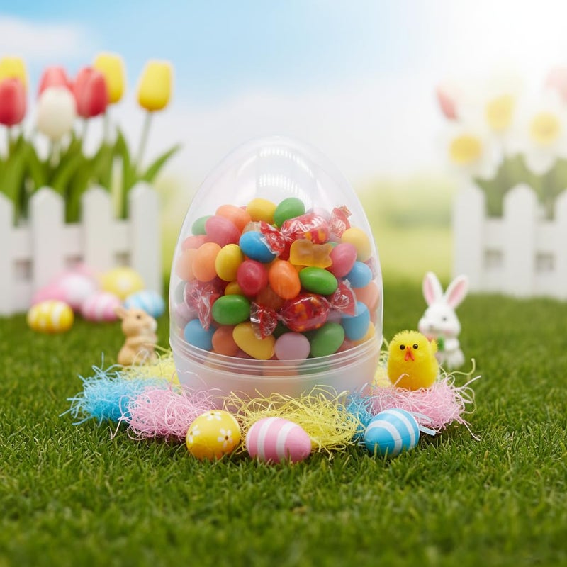 2pcs White Clear Plastic Easter Eggs Fillable Ornament Shells For DIY Crafts - Image 3