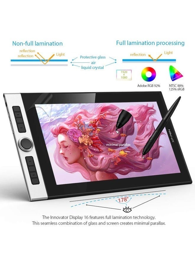 XP-PEN Innovator 16 Drawing Tablet with Screen 15.6 Inch FHD IPS Display, 92% Adobe RGB Color Accuracy for Digital Art & Design - Image 4