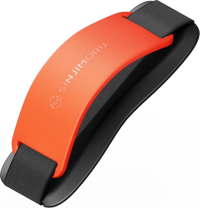 Sinjimoru Phone Grip with Silicone Band – Comfortable One-Hand Holder & Kickstand for Smartphones, Tablets, and eReaders for iPhone, Android, and Kindle Sinji Grip Silicone Clementine - Image 1