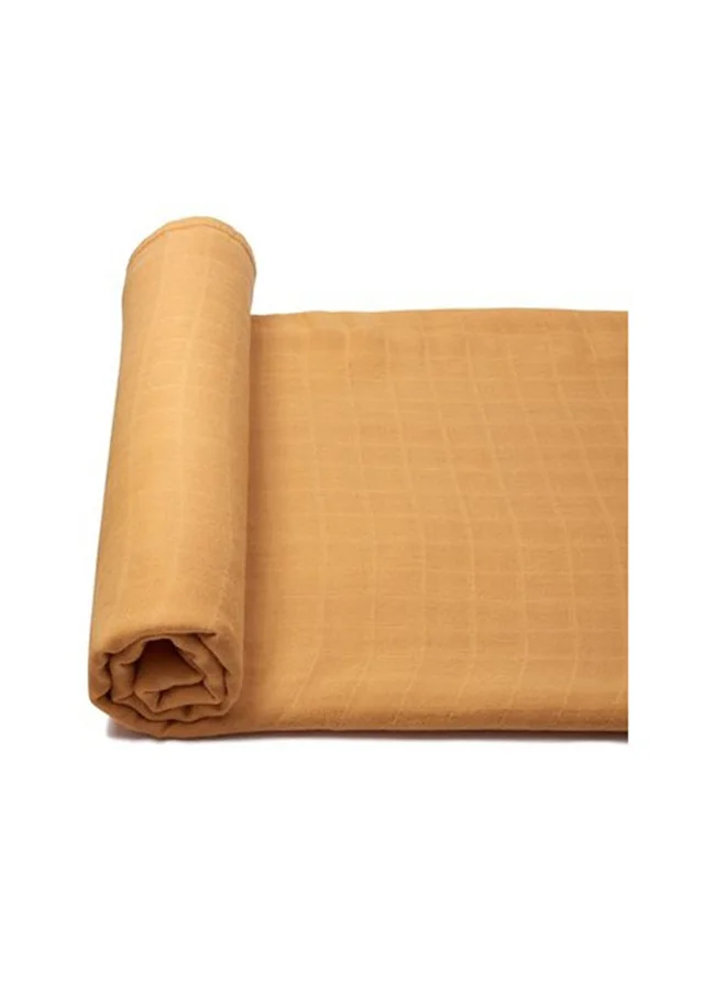 أنفي بيبي Anvi Baby Organic Bamboo Beanie & Swaddle Set- Mustard Fields