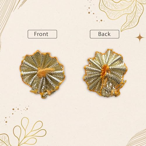 Embroiderymaterial 1.7CM Gota Patti Flowers Appliques Patches for Embroidery Decoration and Craft Making (Light Gold) 100 Piece - Image 4