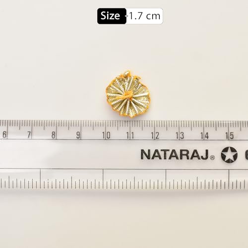 Embroiderymaterial 1.7CM Gota Patti Flowers Appliques Patches for Embroidery Decoration and Craft Making (Light Gold) 100 Piece - Image 2