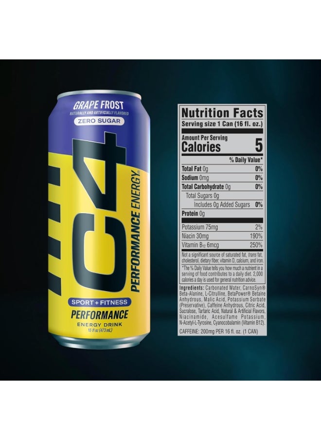 C4 Energy Drink 473ml Grape Frost Flavor