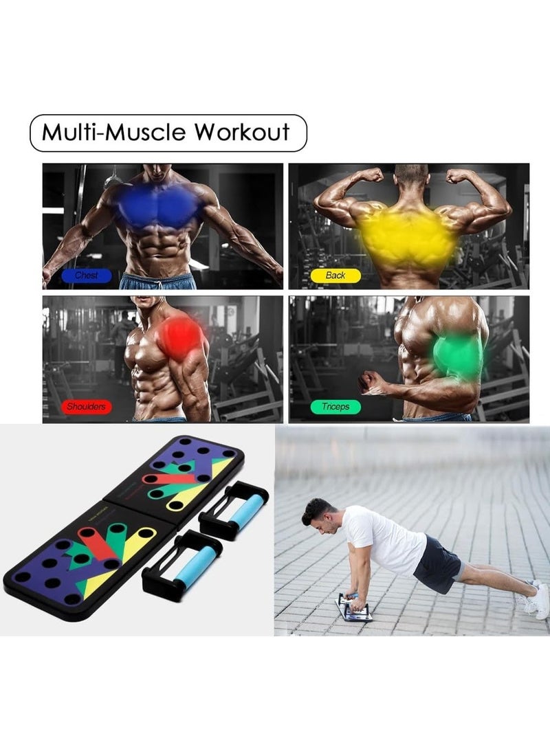 BLUBRAIN Push Up Board for Men & Women, Multi-Function Foldable Press Board, Muscle max Push Up Handles, Fitness Strength & Exercise Training Equipment for Home Workout | Portable Gym For Chest, Abdominal - Image 4