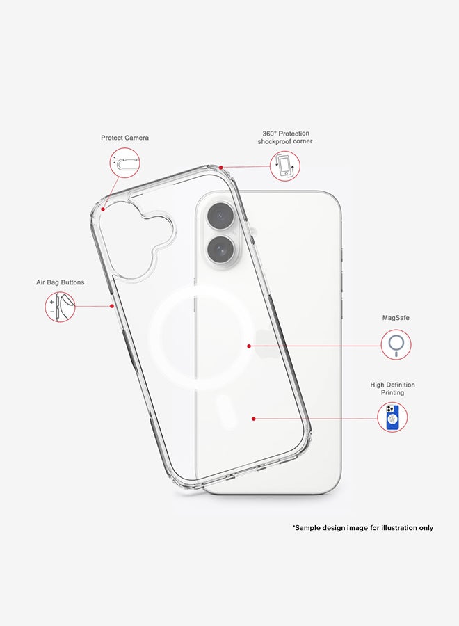 Stylizedd For iPhone 16 Plus Case [Compatible with MagSafe] Slim Magnetic cover Clear Phone Case - Fashionista - Image 3