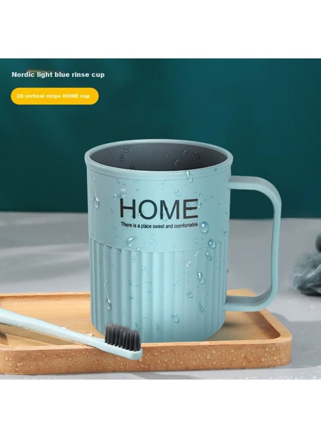 Jajalin Simple Toothbrush Cup, Thickened Tooth Mug, Toothbrush Holder For Couples, Nordic Style Plastic Cup, Light Blue - Image 2