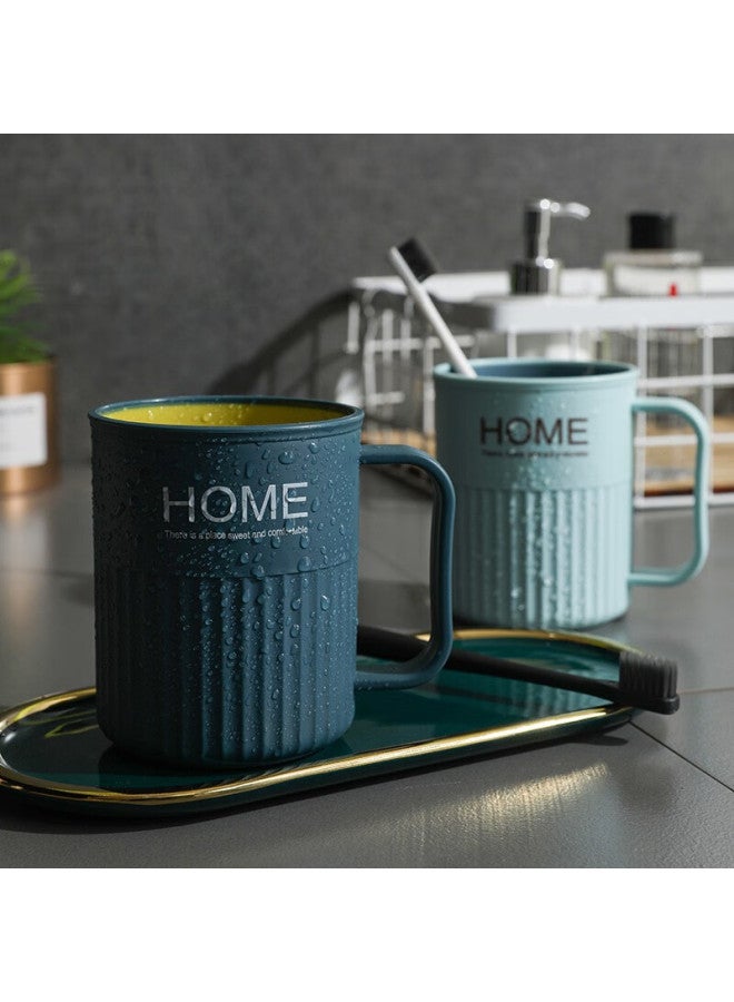 Jajalin Simple Toothbrush Cup, Thickened Tooth Mug, Toothbrush Holder For Couples, Nordic Style Plastic Cup, Light Blue - Image 5