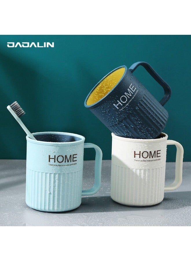 Jajalin Simple Toothbrush Cup, Thickened Tooth Mug, Toothbrush Holder For Couples, Nordic Style Plastic Cup, Light Blue - Image 1