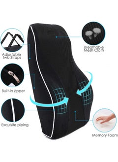 Arabest Office Chair Lumbar Support Pillow, Memory Foam Back Cushion, Breathable 3D Mesh Cover, Ergonomic Design Orthopedic Backrest for Lower Back Pain Relief, Chair and Car Seat Backrest  - Image 3