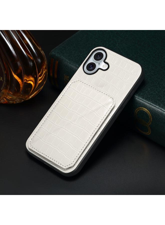 اس-توب جراب خلفي لهاتف iPhone 16 Plus مصنوع من جلد التمساح الصناعي مع حامل - Image 2