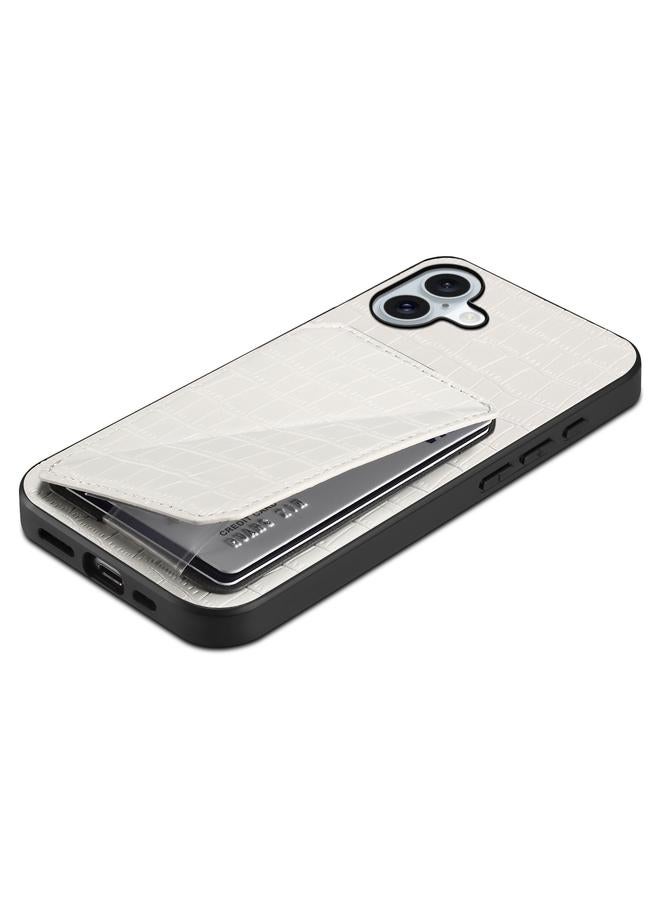 اس-توب جراب خلفي لهاتف iPhone 16 Plus مصنوع من جلد التمساح الصناعي مع حامل - Image 5