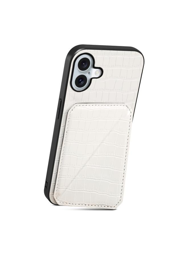 اس-توب جراب خلفي لهاتف iPhone 16 Plus مصنوع من جلد التمساح الصناعي مع حامل - Image 3