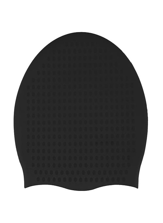 SEJASCOLLECTIONS Bubble Designed Waterproof Silicone Premium Swimming Cap for Men & Women | Stretchable & Quick-Dry | Prevents Hair Pull & Chemical Damage | Ideal for Children & Adults (Black) - Image 1