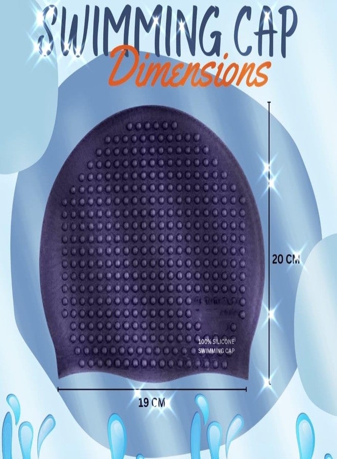 SEJASCOLLECTIONS Bubble Designed Waterproof Silicone Premium Swimming Cap for Men & Women | Stretchable & Quick-Dry | Prevents Hair Pull & Chemical Damage | Ideal for Children & Adults (Black) - Image 2