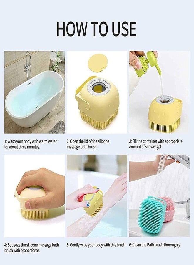OCER Silicone Soft Bath Shower Brush Exfoliating Body Scrubber with Soap Dispenser Silicone Massage Bath Brush SPA Massage Skin Care Tool for Children Women Men - Image 4