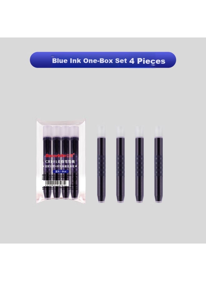 Snowhite Crp01 Ink Cartridge H1h5h6 Series Liquid Ink Rollerball Pen Refillable Large Capacity Transparent Style Blue 1 Box/4 Pens - Image 1