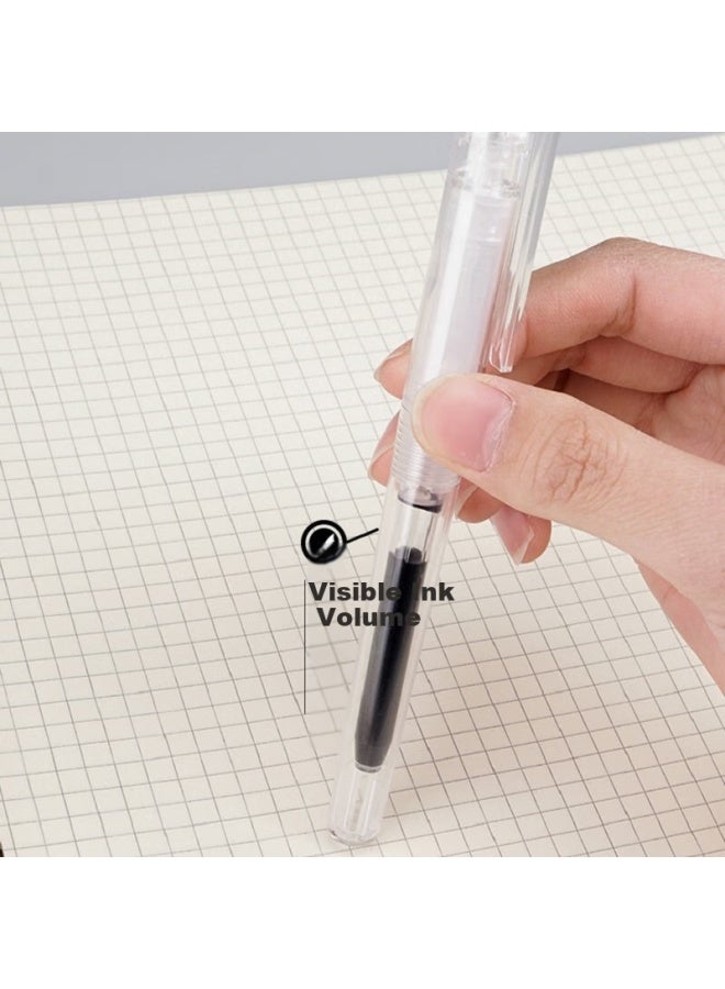 Snowhite Crp01 Ink Cartridge H1h5h6 Series Liquid Ink Rollerball Pen Refillable Large Capacity Transparent Style Blue 1 Box/4 Pens - Image 2