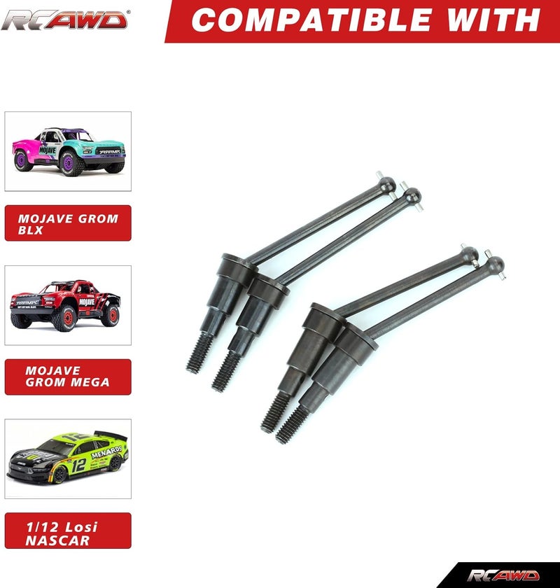 RCAWD 40CrMo Driveshafts Set for ARRMA Mojave Grom with Wheel Hex Set & Diff Outdrive Axles - Image 2
