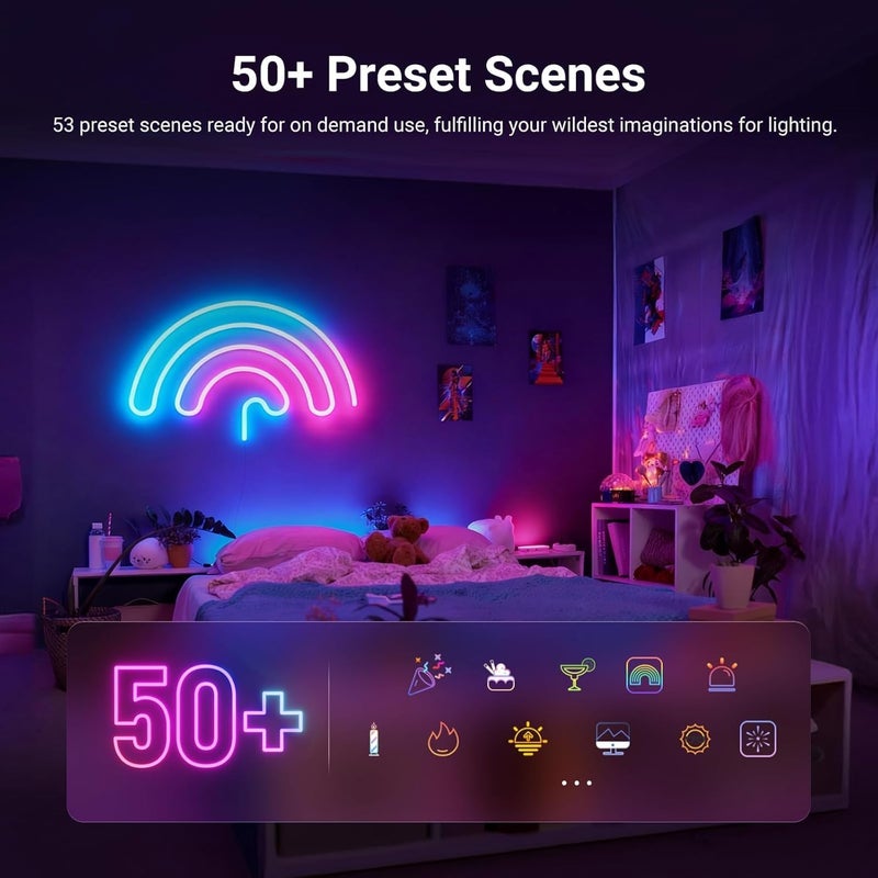 Neewer 9.84ft/3m LED Strip Lights, Smart AI RGB Flexible Cuttable Neon Rope Light with App Control for Bedroom Gaming Room Indoor Studio Classroom Home Wall Outdoor Outside Waterproof Decor, NS02 - Image 4