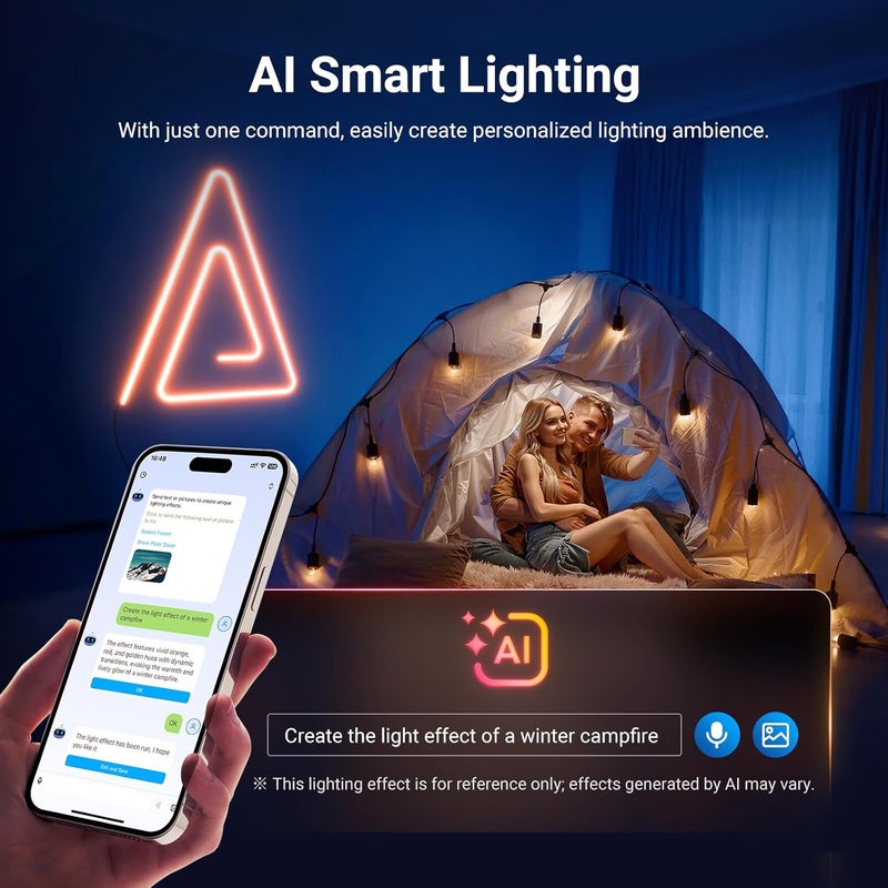 Neewer 9.84ft/3m LED Strip Lights, Smart AI RGB Flexible Cuttable Neon Rope Light with App Control for Bedroom Gaming Room Indoor Studio Classroom Home Wall Outdoor Outside Waterproof Decor, NS02 - Image 5