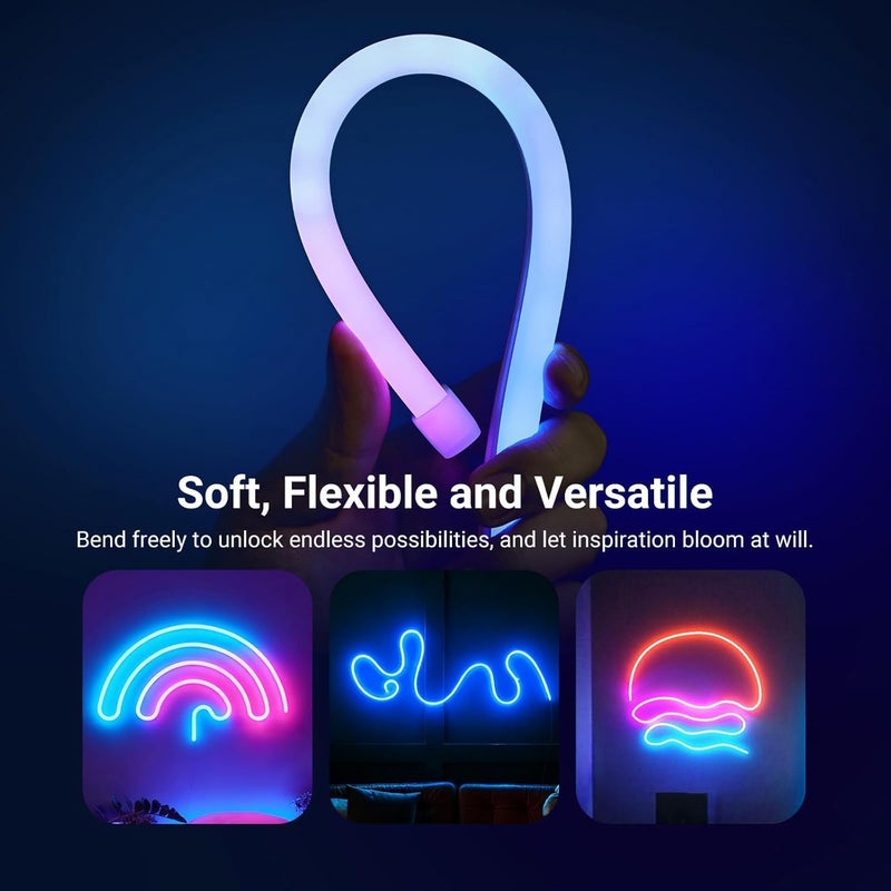 Neewer 9.84ft/3m LED Strip Lights, Smart AI RGB Flexible Cuttable Neon Rope Light with App Control for Bedroom Gaming Room Indoor Studio Classroom Home Wall Outdoor Outside Waterproof Decor, NS02 - Image 2