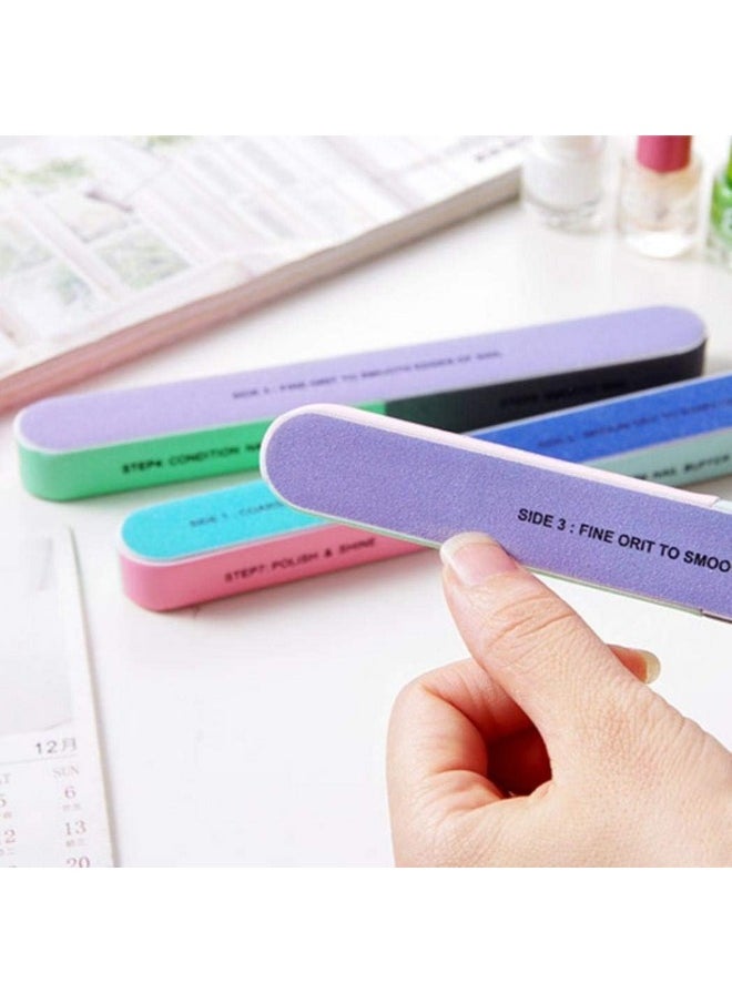 7-way nail file art nail buffer for manicure and pedicure (random color) one size - 2pcs