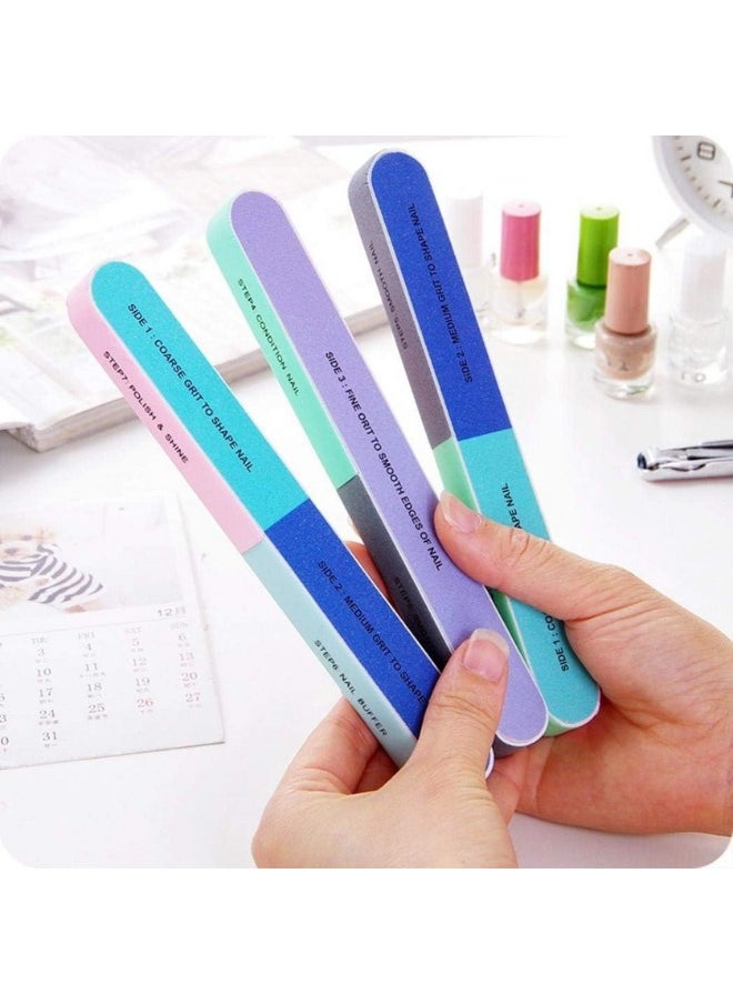 7-way nail file art nail buffer for manicure and pedicure (random color) one size - 2pcs