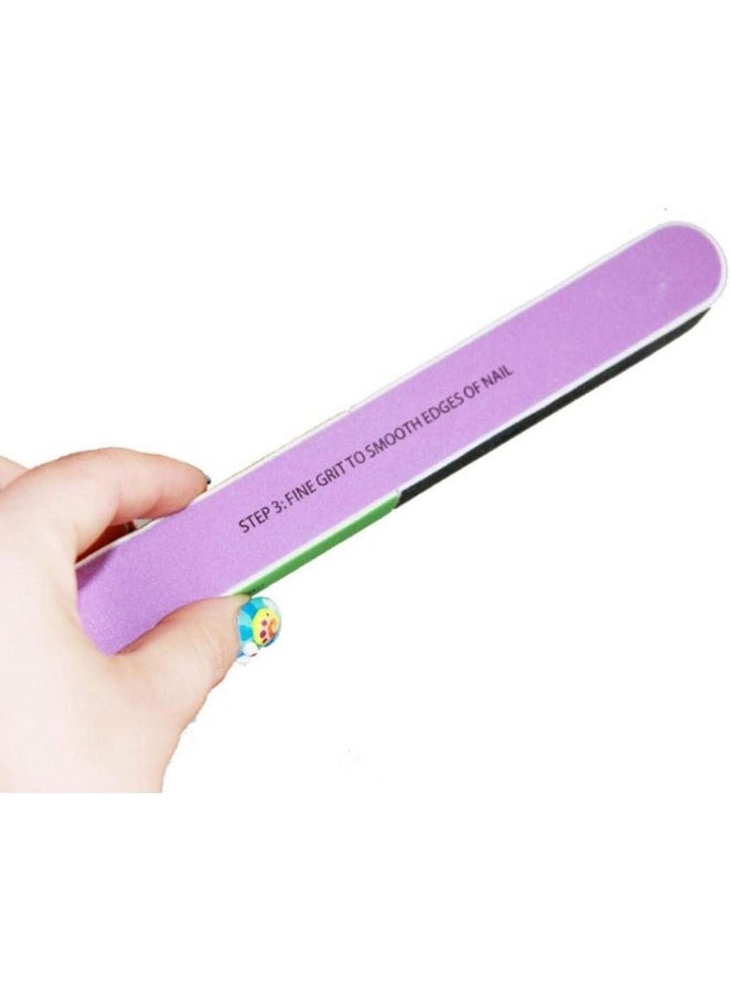 7-way nail file art nail buffer for manicure and pedicure (random color) one size - 2pcs