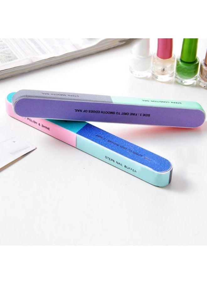 7-way nail file art nail buffer for manicure and pedicure (random color) one size - 2pcs