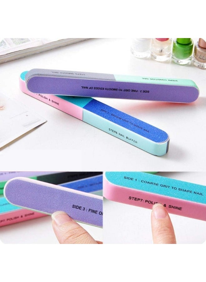 7-way nail file art nail buffer for manicure and pedicure (random color) one size - 2pcs