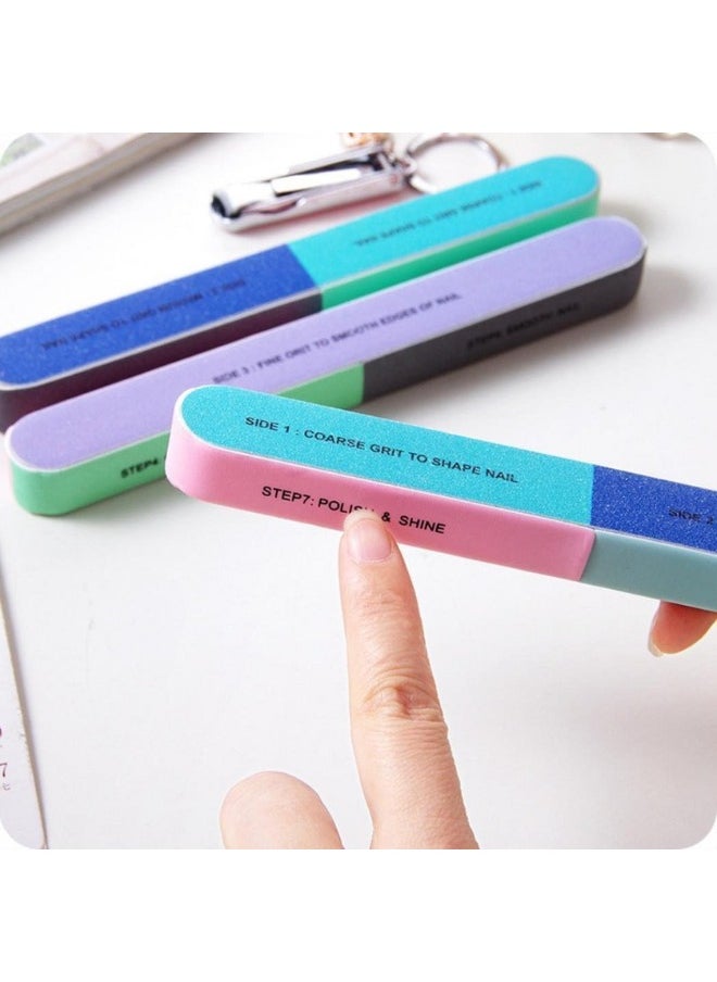 7-way nail file art nail buffer for manicure and pedicure (random color) one size - 2pcs