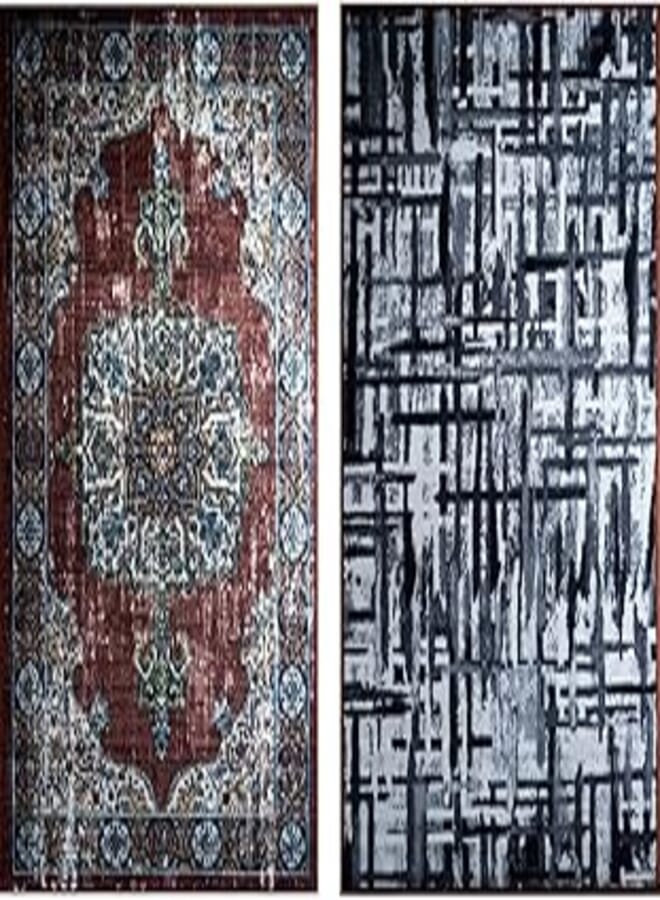 Mac Carpet Mac Carpet Rosita Double Face Rug (100x58in - Wine x Grey) 