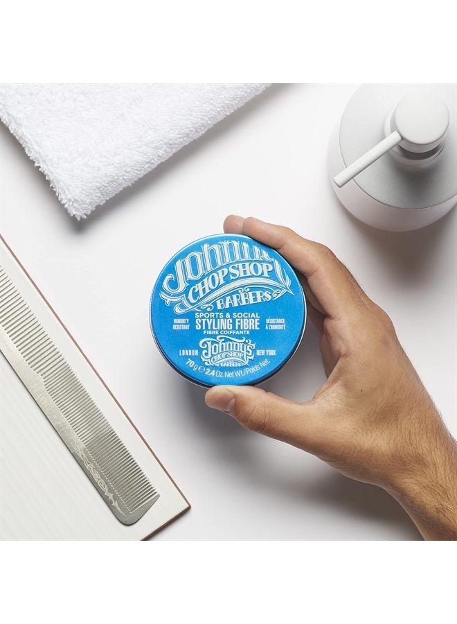 Johnny's Chop Shop Sports & Social Fibre Mens Grooming & Hair Styling Humidity Resistant, Endurance Strong Hold Gel Paste, Beeswax 2.4 oz (Pack of 1) - Image 5