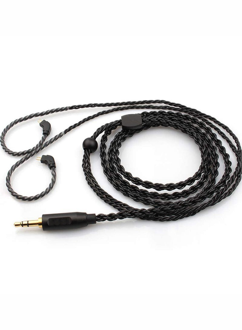 2 Pin Cable for Earphone, Detachable Earphone Replacement Cable,6 Core Plated-Silver Upgrade Cable for KZ AS10 TRN V80(0.75mm,No Mic)  - Image 2