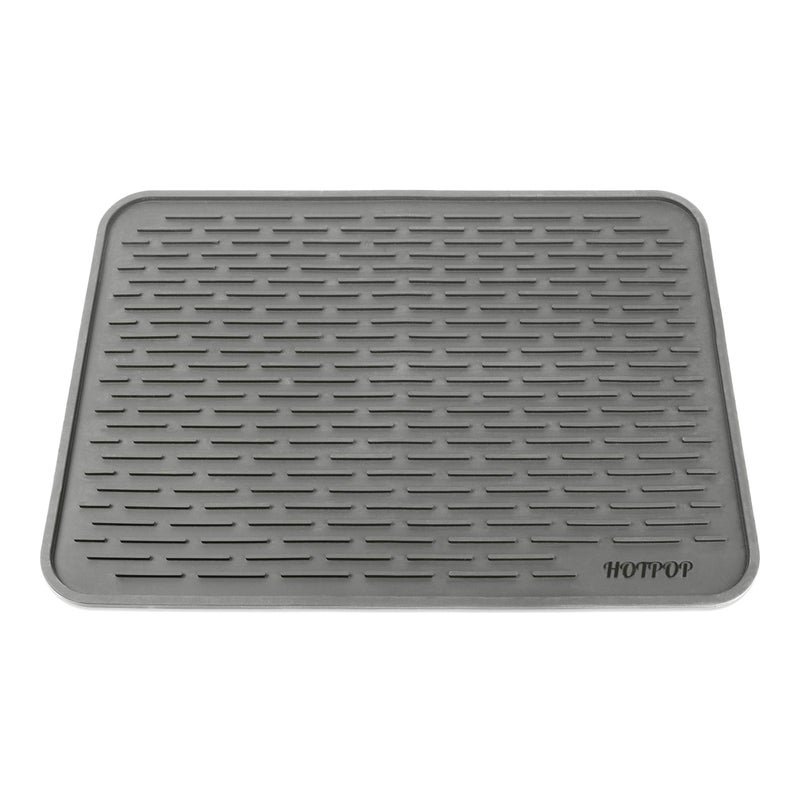 HOTPOP XXL Inches Gray Silicone Dish Drying Mat and Large Trivet  Dishwasher Safe Heat Resistant Ecoconscious  Ideal Drip Tray Mini Fridge Mat Dish Drainer Mini Fridge Accessories 24x18