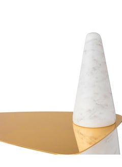 Dania A Stand Made Of Natural Marble And Movable Golden Metal Shelves  - Image 2