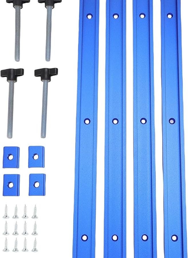 400mm Aluminum Alloy T Slot Rail Set with M8 Sliders for Woodworking Saw Table Press Plate - Image 2