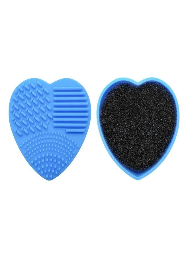 MobFest® Silicone Makeup Brushes Cleaning Pad Eco-friendly Heart Shape 2 in 1 Brush Cleaner Pad, Multicolor (M, 1) - Image 1