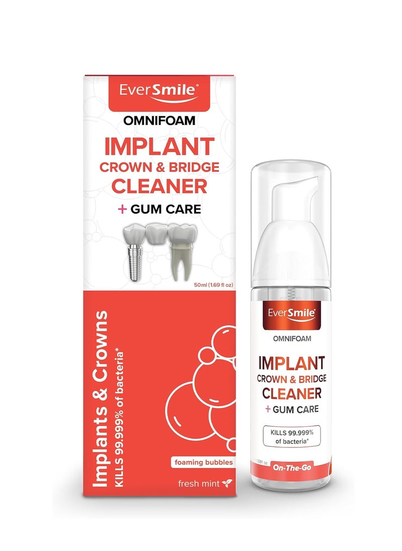 EverSmile OmniFoam Dental Cleaner – Cleaning Foam for Implants, Crowns, and Bridges – Pack of 1, 50ml Bottle  - Image 1
