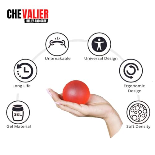 CHEVALIER Physiotherapy Hand Gel Exercise Ball Stress Relief Squeeze Balls for Hand Therapy and Finger Wrist Muscles Strengthening for Fitness & Health (Red) - Image 4