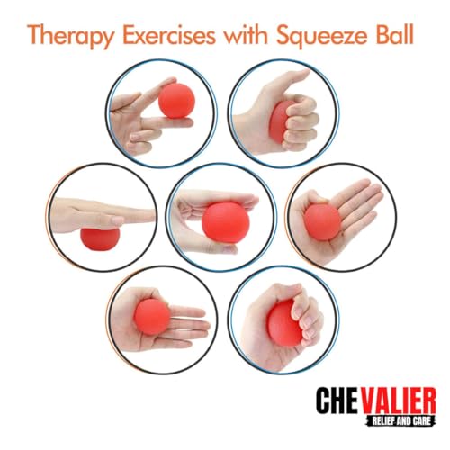 CHEVALIER Physiotherapy Hand Gel Exercise Ball Stress Relief Squeeze Balls for Hand Therapy and Finger Wrist Muscles Strengthening for Fitness & Health (Red) - Image 5
