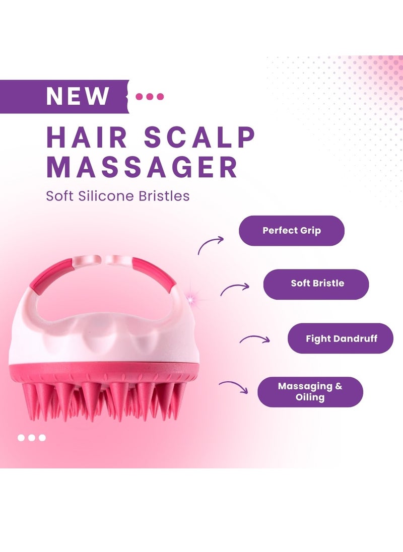 MiMi & BeiBei Hair Massager Shampoo Brush with Handle Hair Scalp Massager Brush with Soft Bristles Scalp Scrubber Dandruff Brush for Scalp Care and Hair Growth Shower Hair Scalp Scrubber Comb  - Image 2