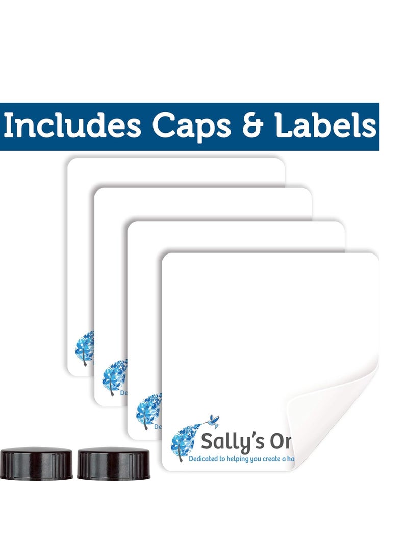 Sally's Organics - Empty Amber Glass Spray Bottles - 2 Pack - Large 16oz Refillable Bottle is Great for Essential Oils, Plants, Cleaning Solutions, Hair Mister - Durable Nozzle w/Fine Mist and Stream Setting - Image 1